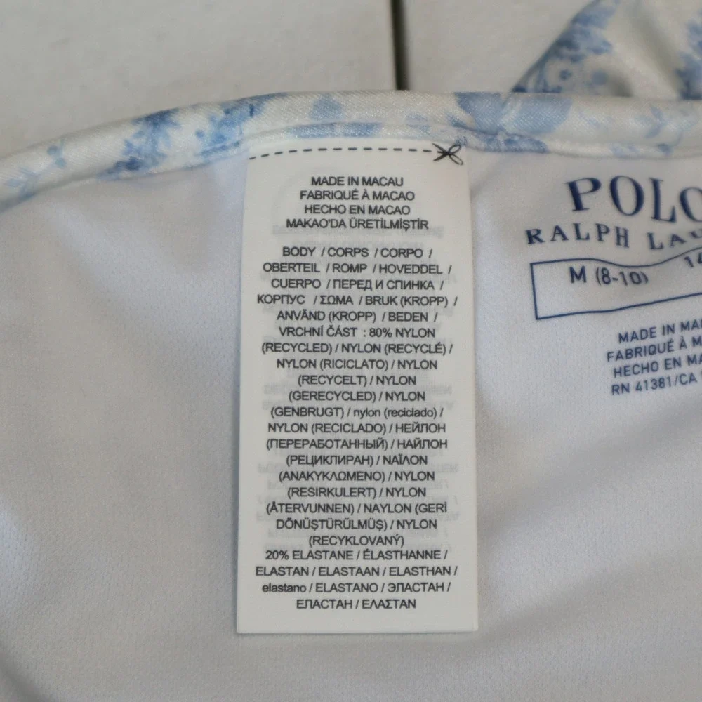 Polo Ralph Lauren Bikini Bottom Girls M 8-10 Floral Ruffle Cottagecore‎ Swimwear